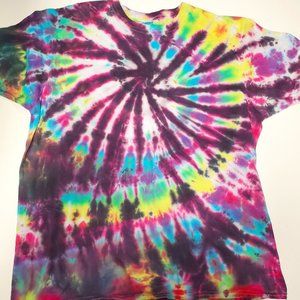 Men's or Women's Colorful Vibrant Soft Comfy Short Sleeve Spiral Tiedye!